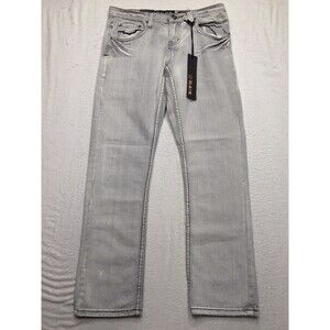 NWT BUCKLE BLACK Jeans Men 29x30 Skinny Gray Distressed Biker Skate Club